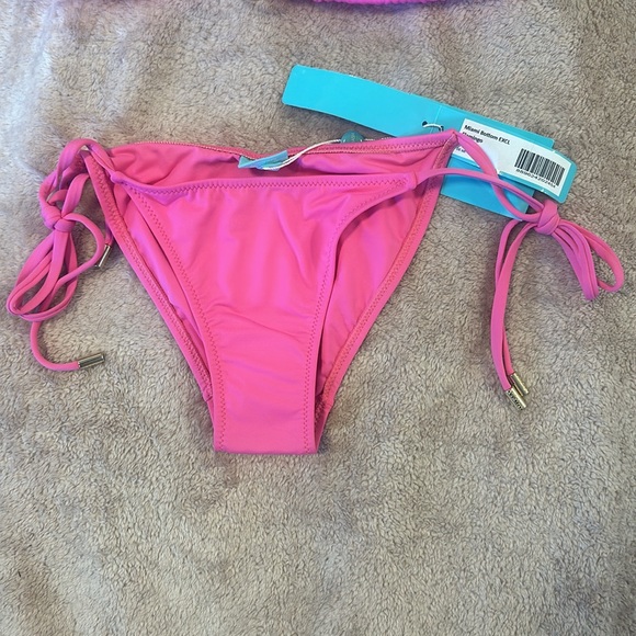 bikini in pink by Mellissa Odabash in size 4. side tie bottom, back/neck tie top - Picture 3 of 13